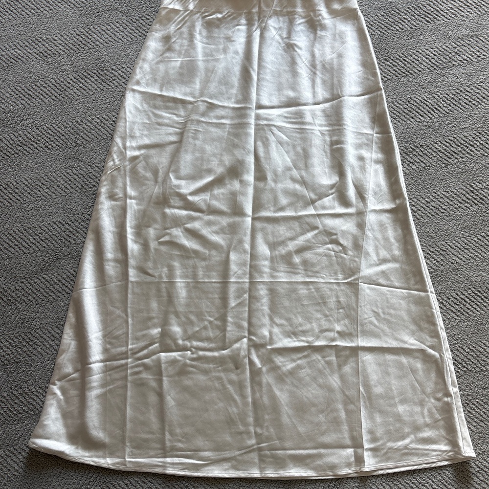 H&M white maxi skirt (silk-like)